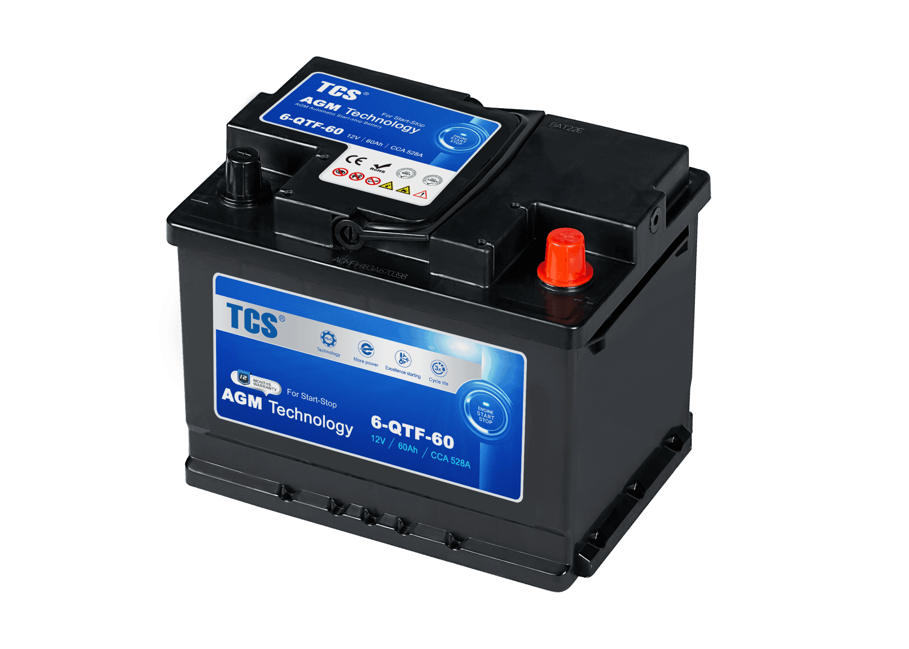 Battery TCS 6-QTF-60 Start Stop AGM Technology