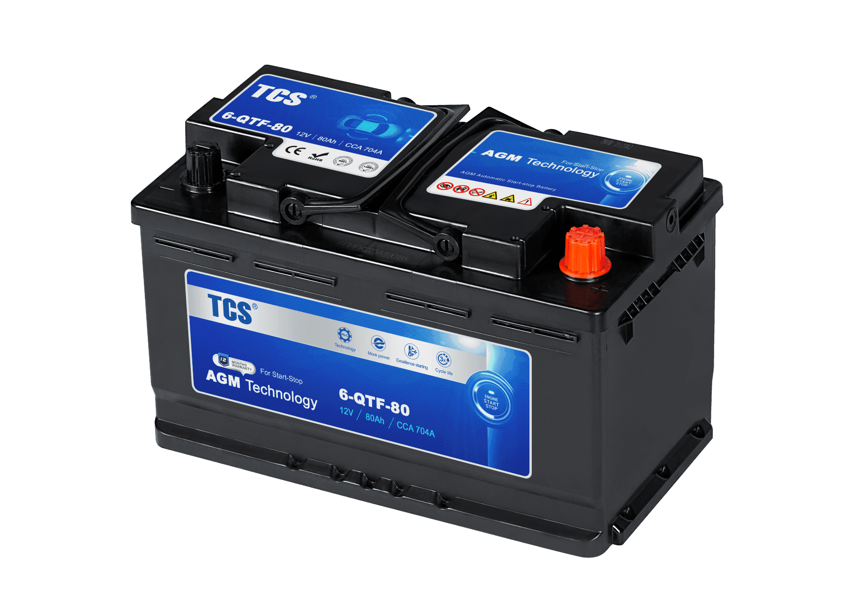 Battery TCS 6-QTF-80 Start Stop AGM Technology